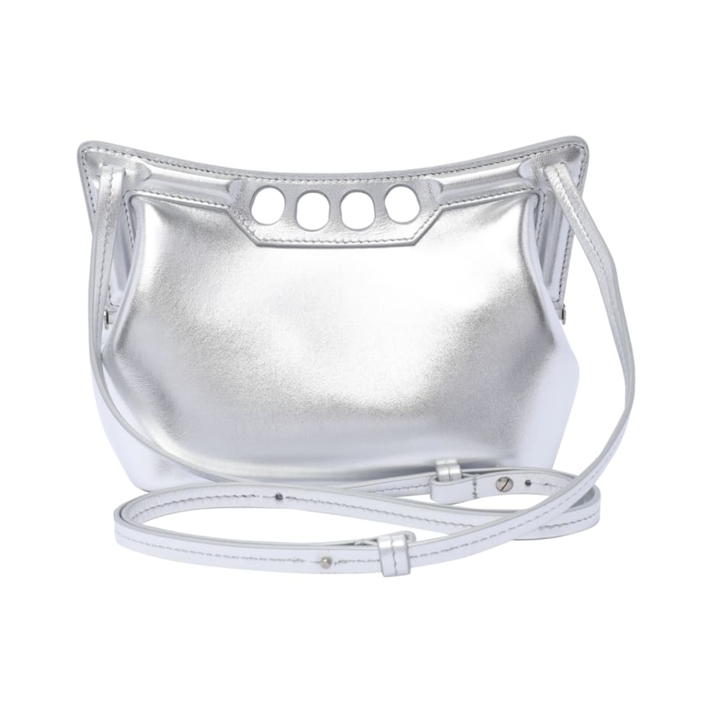 Alexander McQueen Silver Mini Peak Bag